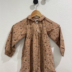 FLÖSS floral Kids Dress in Tan (2-3yrs)